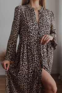 Długa sukienka w panterkę Asos/ 100 % WISKOZA/ r. L