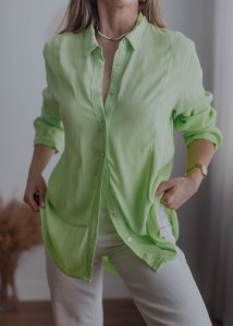 Limonkowa lekka koszula Canda/ 100 % WISKOZA/ r.XL