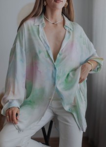 Satynowa koszula oversize Zara/ r. S-L
