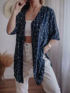 Granatowa koszula Vintage/ 100 % WISKOZA/ r. XXL