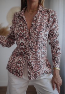 Jedwabna koszula we wzory H&M/ 100 % JEDWAB / r. S-M