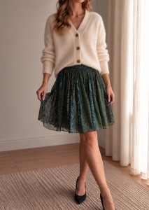 Jedwabna spódnica Laura Ashley/ 100% JEDWAB / r. S