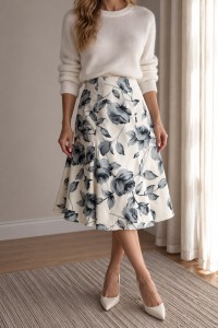 Spódnica w kwiaty Laura Ashley / r. S
