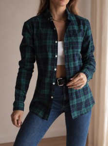 Ciemnozielona koszula w kratę Asos/ 97 % BAWEŁNA / r. S-M
