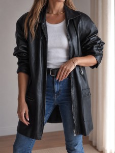 Skórzana miękka kurtka Vintage/ 100 % SKÓRA / r. XXL